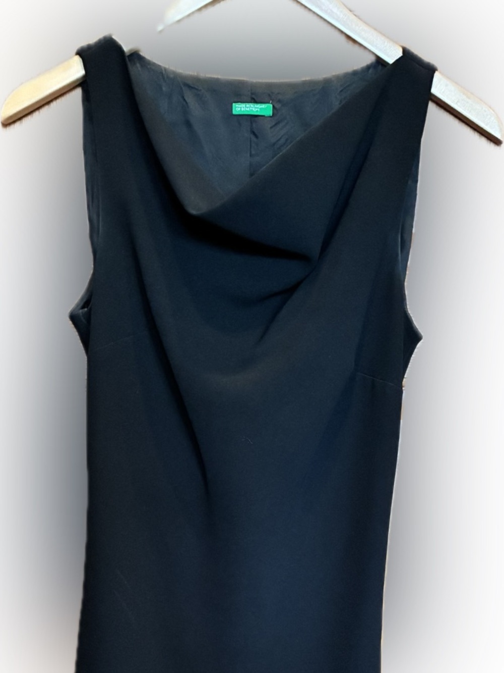 United Colors Of Benetton Black Sleeveless Cowl Neck Dress